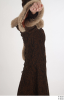  Photos Woman in Historical Dress 33 15th century Medieval Clothing brown dress with fur upper body 0008.jpg